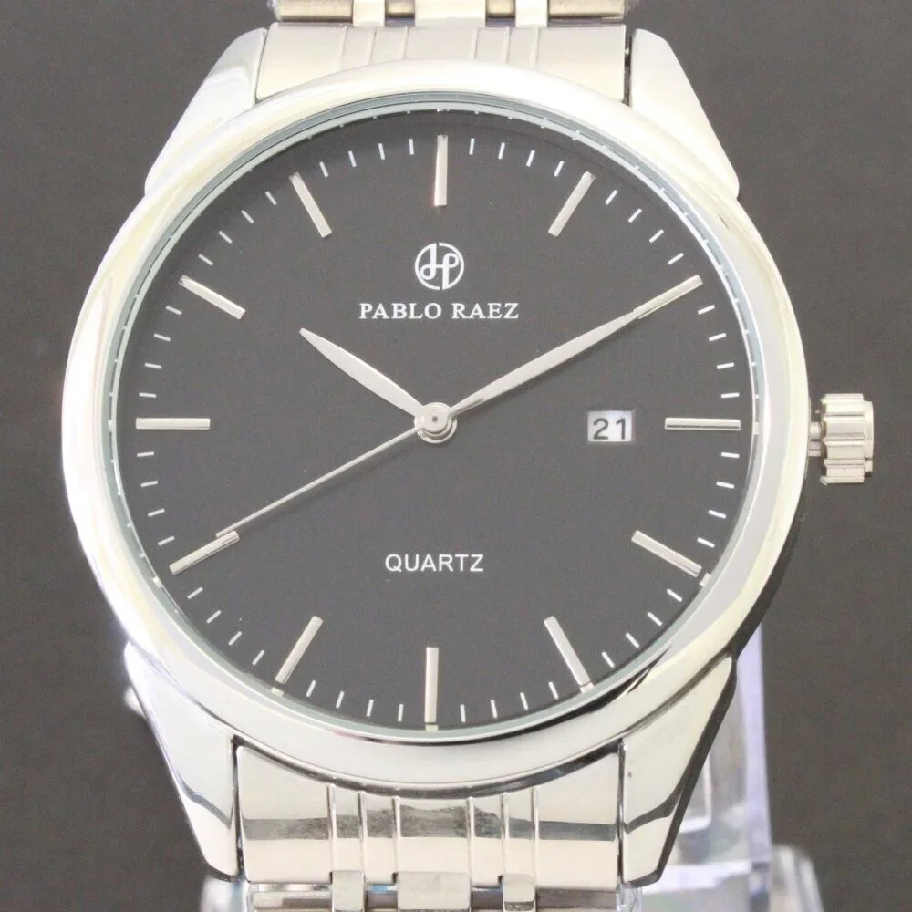 Men's Casual Fashion Watch Silver Tone Butterfly Clasp 40mm